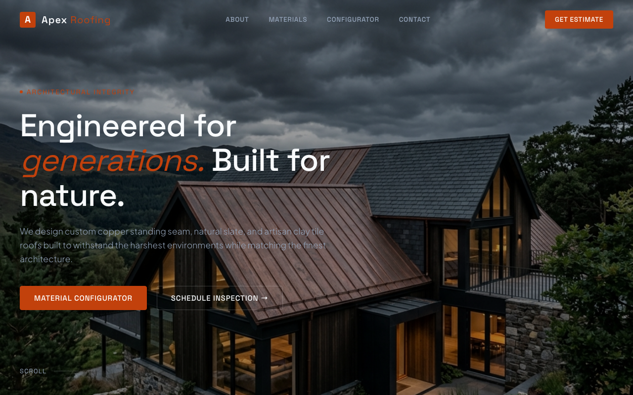 Apex Roofing template preview